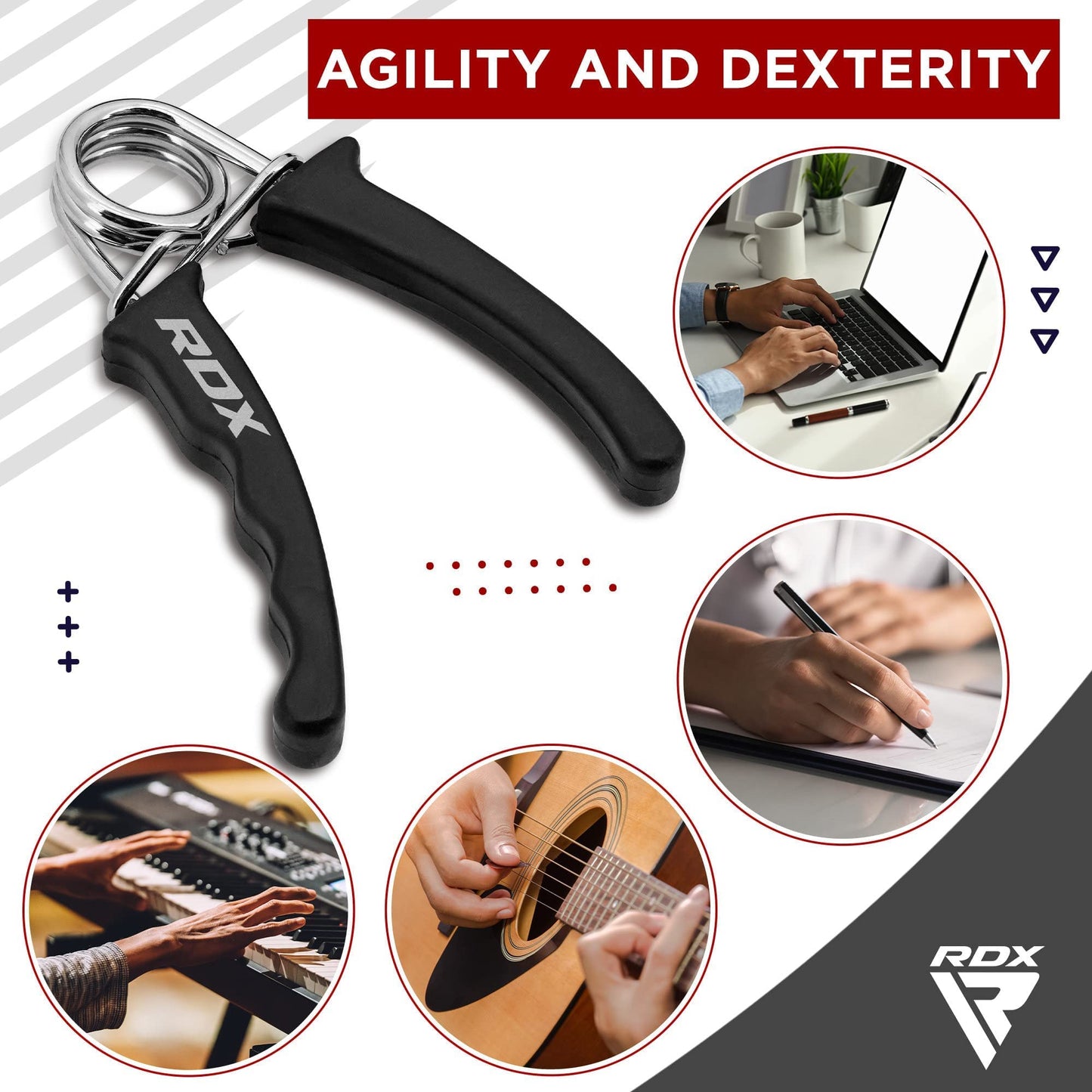 RDX Hand Gripper Finger Strengthener, Grip Strength Trainer, Exerciser for Wrist Forearm and Finger Strength for Athletes, Exercising for Home Gym Training Equipment