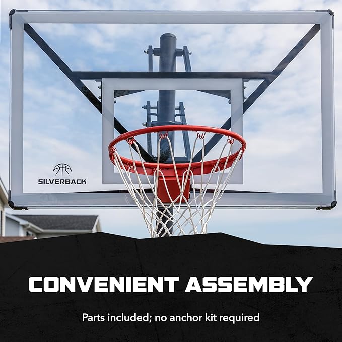 Silverback NXT 54" and NXT 60" In-Ground Basketball Hoops with Adjustable-Height Basketball Goal Backboard and QuickPlay Design