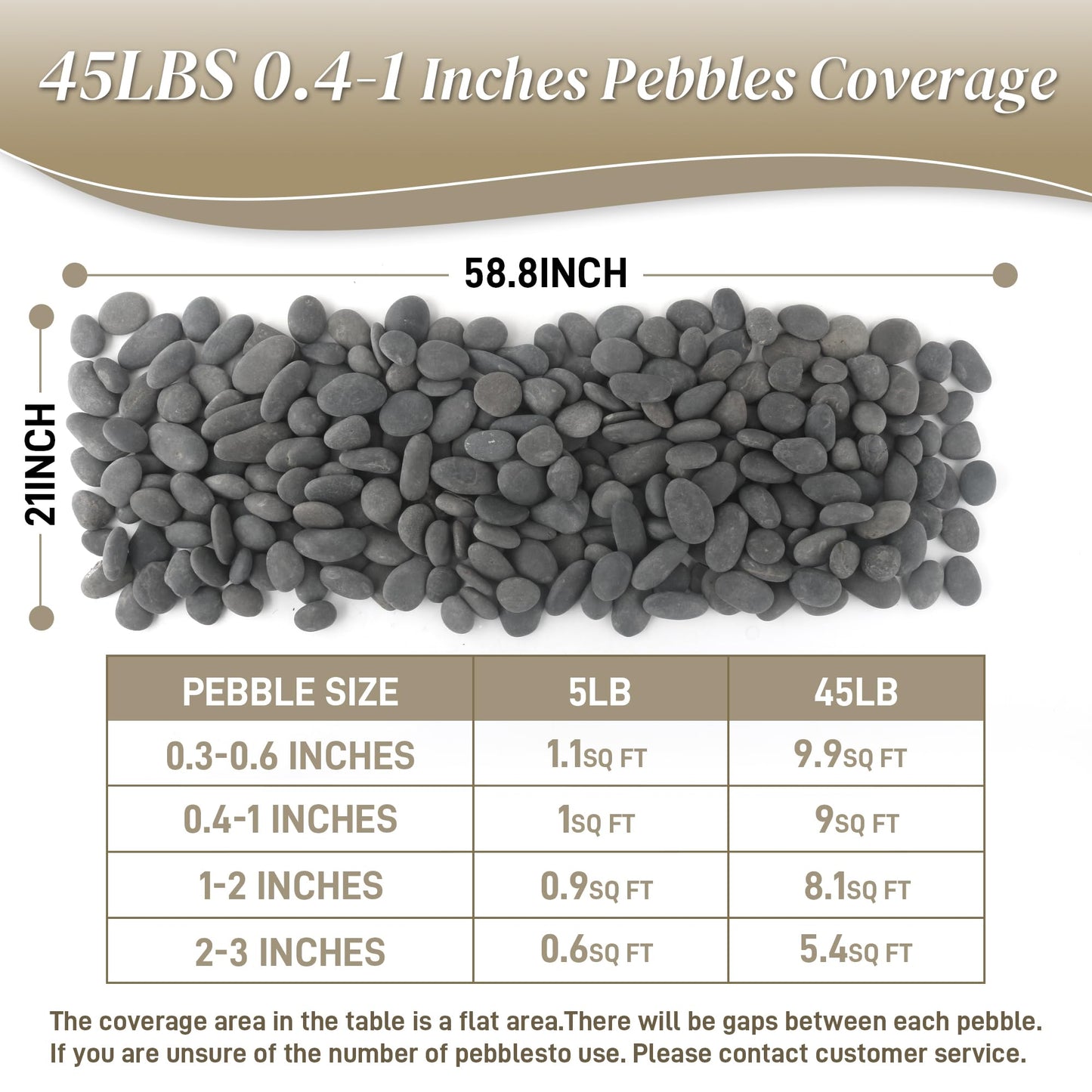 Quibbay 45 LB Mexican Beach Pebbles, 0.4-1 Inch Natural Unpolished Bulk Rocks, Decorative River Rocks for Landscaping Garden Paving Plant, Rocks for Walkways and Outdoor Decorative Stone, Grey
