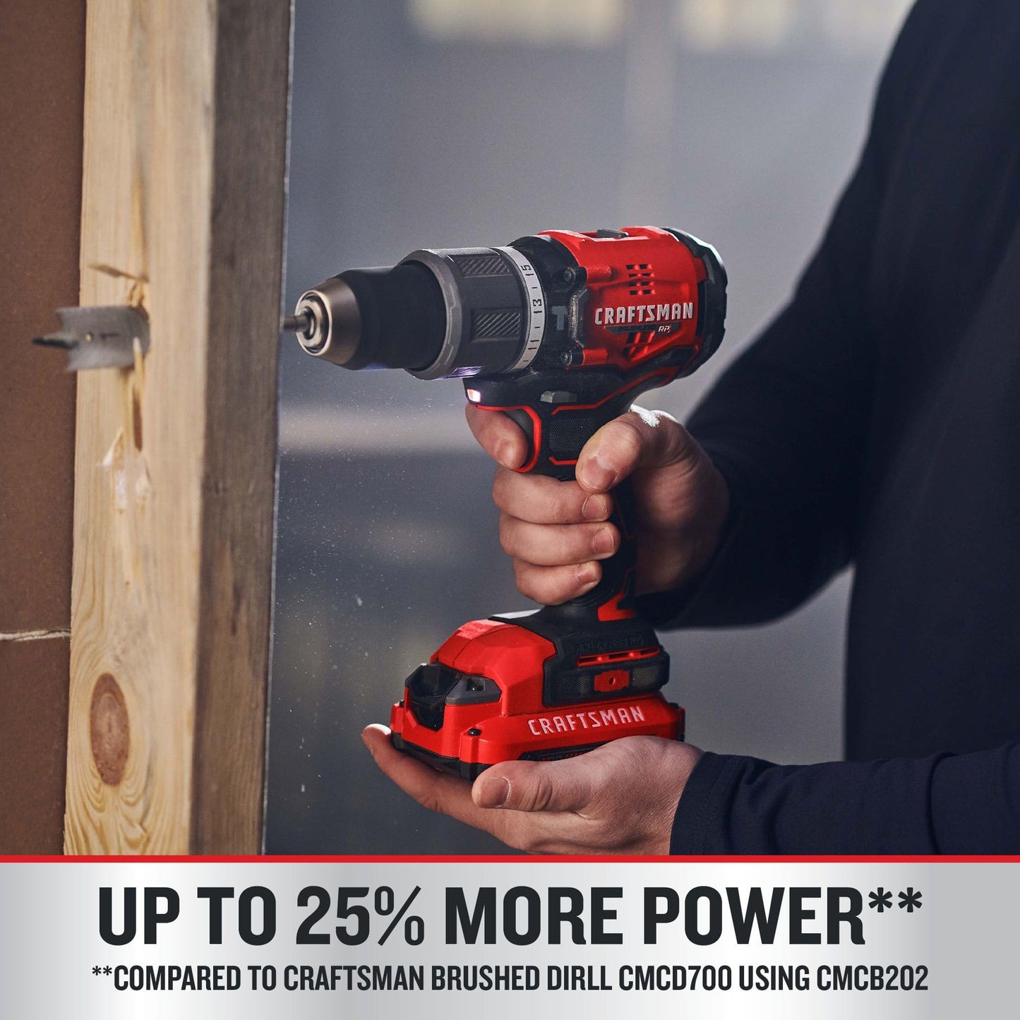 CRAFTSMAN V20 Cordless Hammer Drill Kit, 1/2 inch, 2 Batteries and Charger Included (CMCD732D2), Black