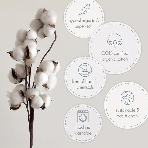 Ecolino Organic Cotton Baby Sleep Sack | 2-Way Zipper Wearable Blanket for Toddlers - Silver, 18-36 Months
