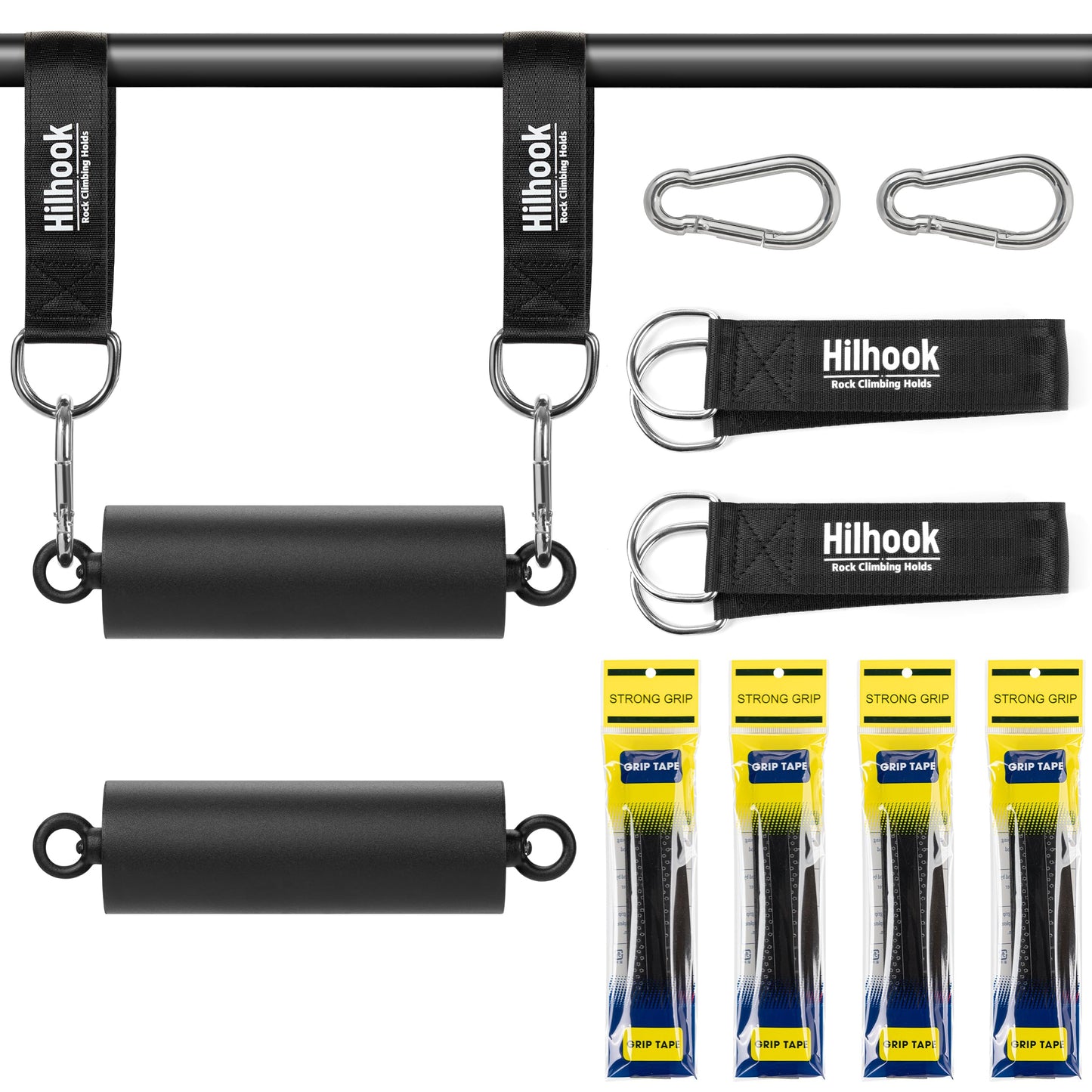 Hilhook Pull Up Climbing Hold Grips, Non-Slip Rock Climbing Holds Training Set for Finger, Forearm, Core Strength and Back Muscles Training