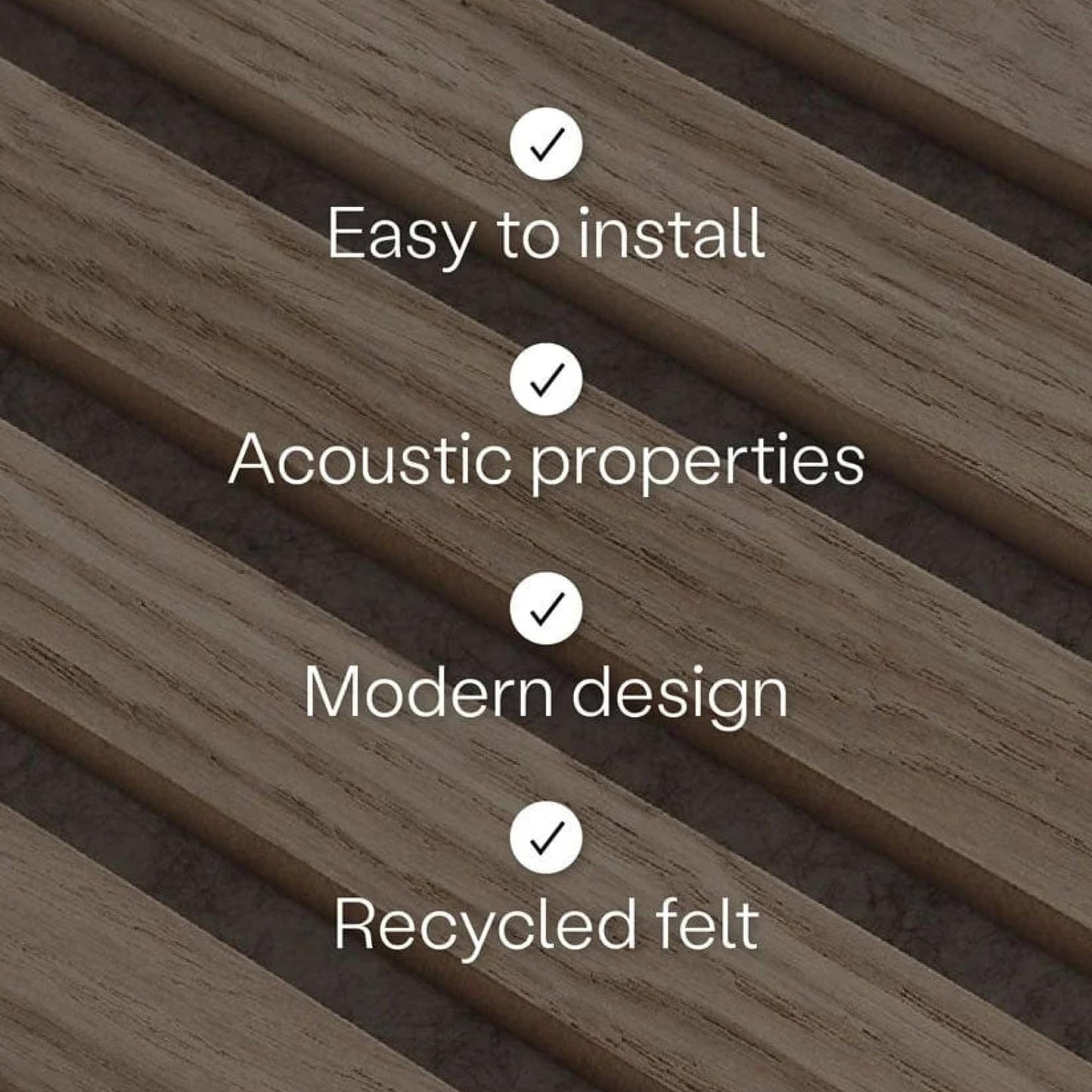 WVH Luxury American Oak Grey Felt Acoustic Slat Wood Wall Panels, Measures 47.24" x 25.20", Premium Finish, Interior Decor for Walls & Ceilings, Noise Cancelling & Sound Absorbing for Home, 2pcs