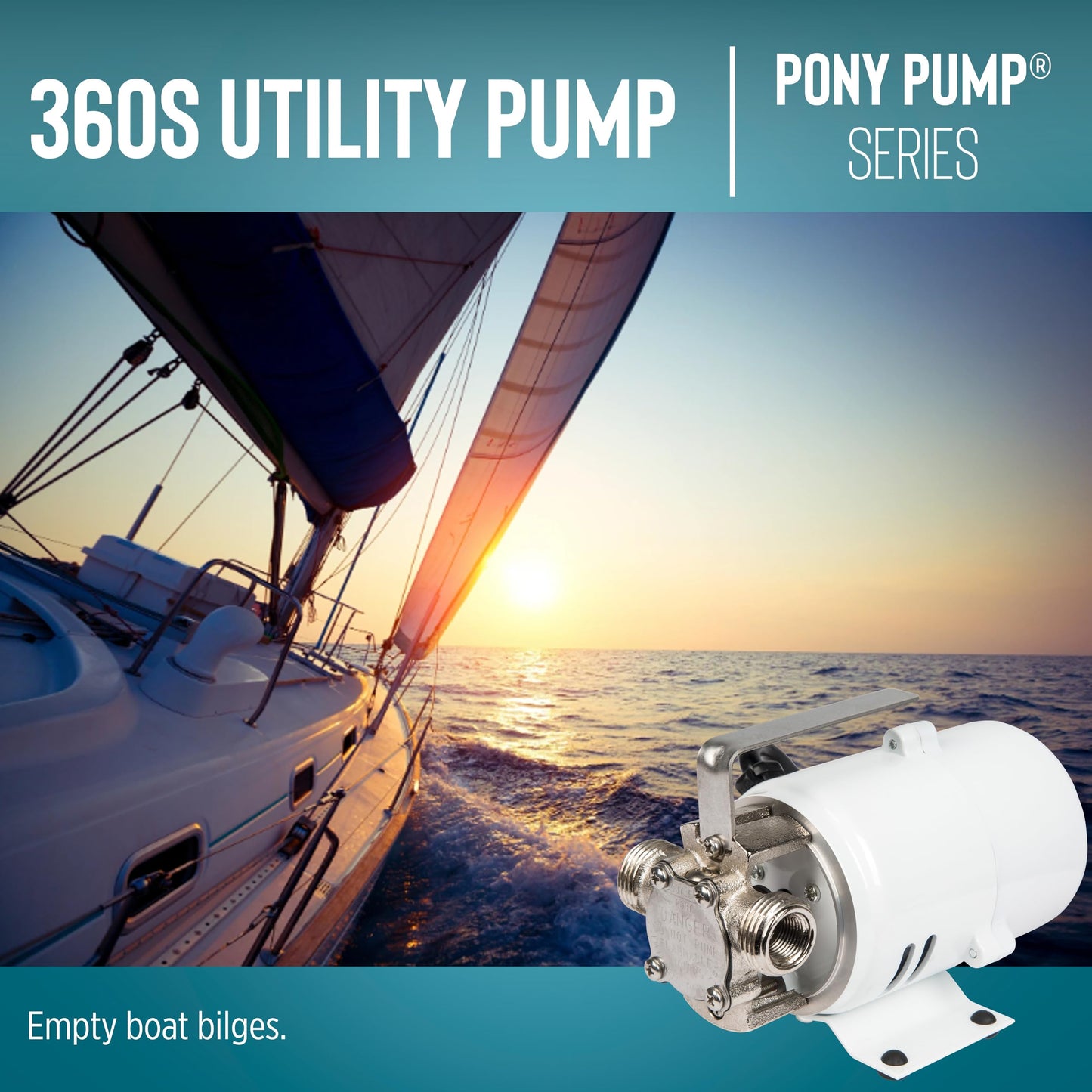 Little Giant 360S 115 Volt, 360 GPH 1/10 HP Stainless Steel Non-Submersible Multi-Purpose Utility Water Transfer Pony Pump with 6-Ft. Cord, White, 555110