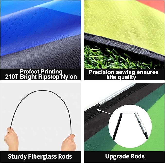 Delta Kite for Kids and Adults, Easy to Fly, Nylon Fabric with String Handle, Outdoor Beach Park Activities