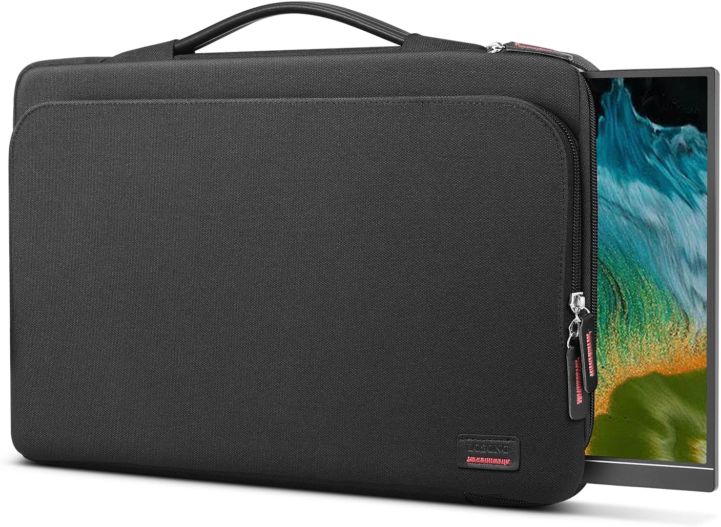 Losong 16.1/15.6 Inch 15.6 inch Portable Monitor Case, Laptop Protective Carrying Cover with PU Handle, Large Accessory