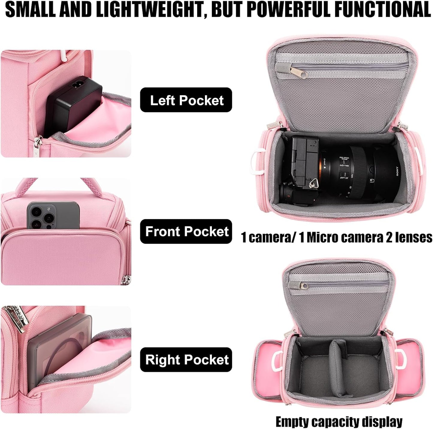 Waterproof(1.0 CADeN Compact Camera Shoulder Crossbody Bag Case Compatible for Nikon, Canon, Sony SLR/DSLR Mirrorless