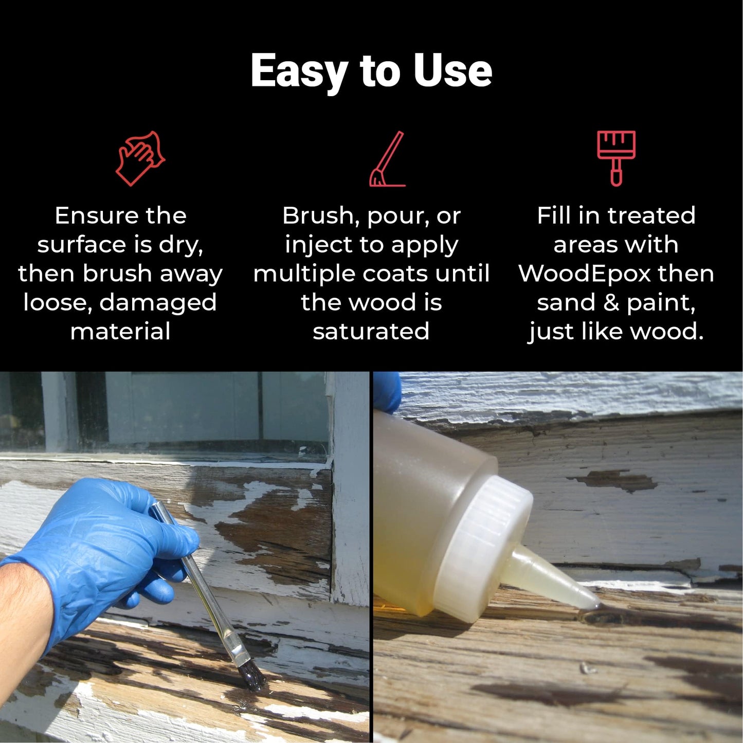 Abatron LiquidWood Kit - 2 Gallon - 2-Part Structural Wood Epoxy Resin - Wood Hardener and Consolidant - Perfect Primer for WoodEpox Epoxy Wood Filler