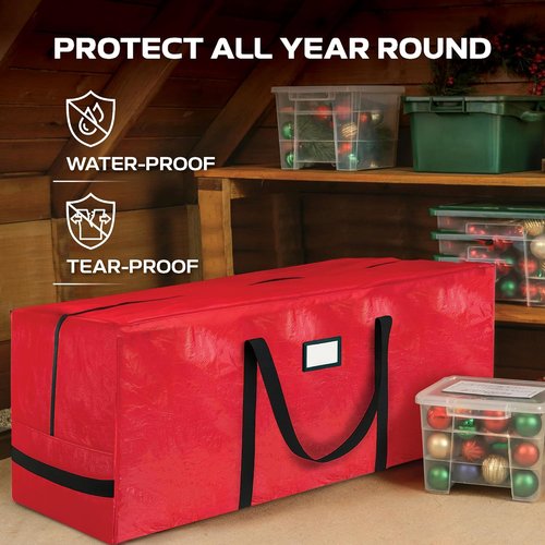 Large Christmas Tree Storage Bag - 9 Ft Heavy-Duty Waterproof Bag with Reinforced Handles & Full-Length Zipper