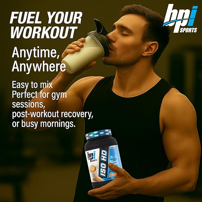 BPI Sports ISO HD Isolate Protein Powder ??100% Whey Isolate, Protein Powder for Muscle Gain - Vanilla Cookie - 1.6 Lb - 23 Servings