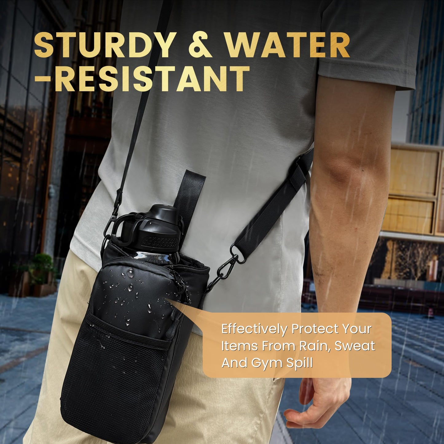 Balency Magnetic Gym Bag for Men, Magnetic Gym Water Bottle Bag, Water Bottle Holder with Phone Pockets, Powerful Magnet Gym Pouch, Magnet Crossbody Bags, Gym Accessories for Women