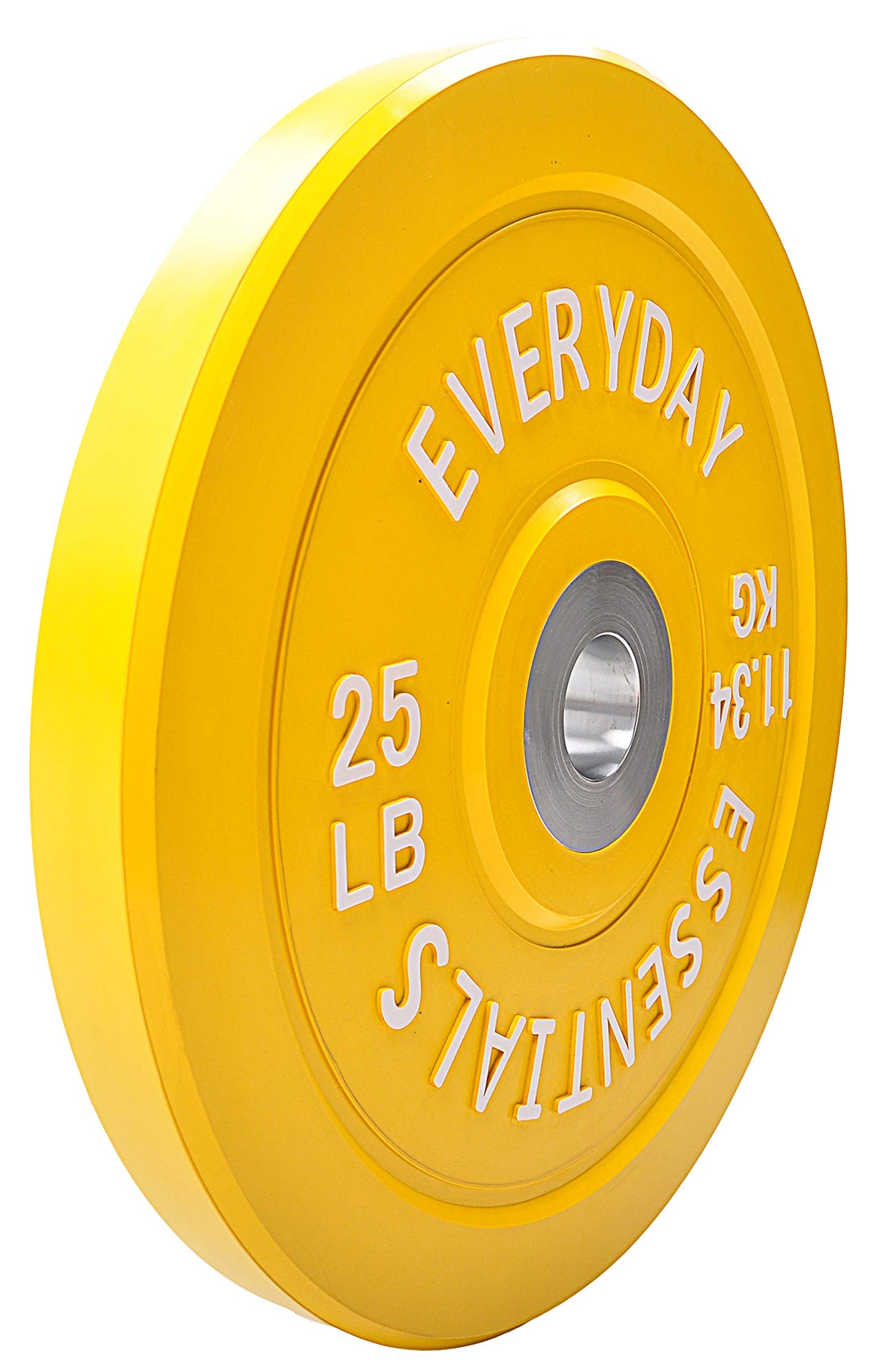 BalanceFrom Color Coded Olympic Bumper Plate Weight Plate with Steel Hub, 25LB Pair
