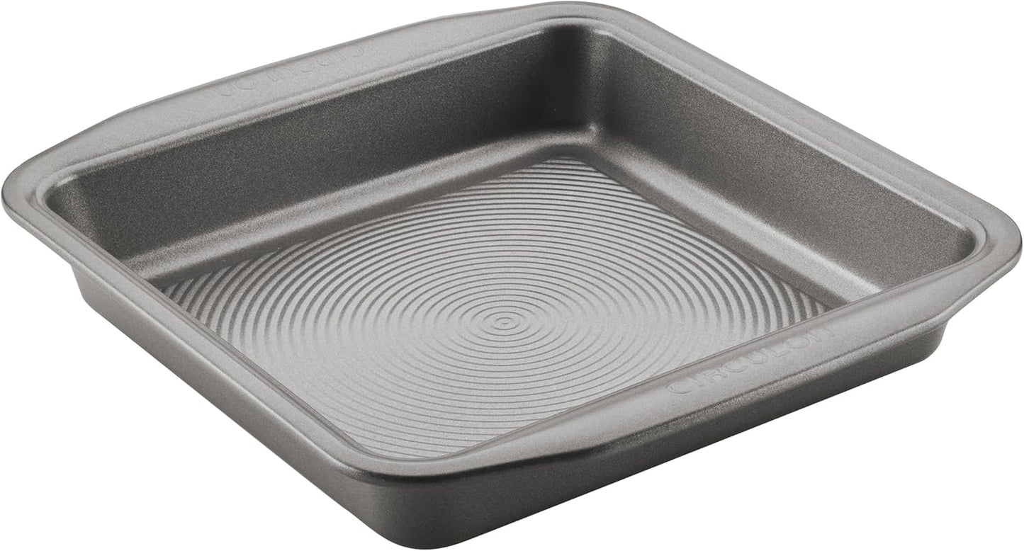 Circulon Nonstick Baking Pan - 9 Inch Square Cake Pan in Stylish Gray Finish