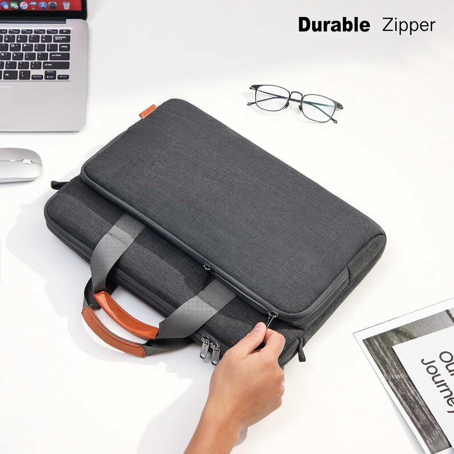 bagasin 17 17.3 18 inch Laptop Computer PC Shoulder Bag Carrying Case, Water-Repellent Fabric Briefcase, Lightweight