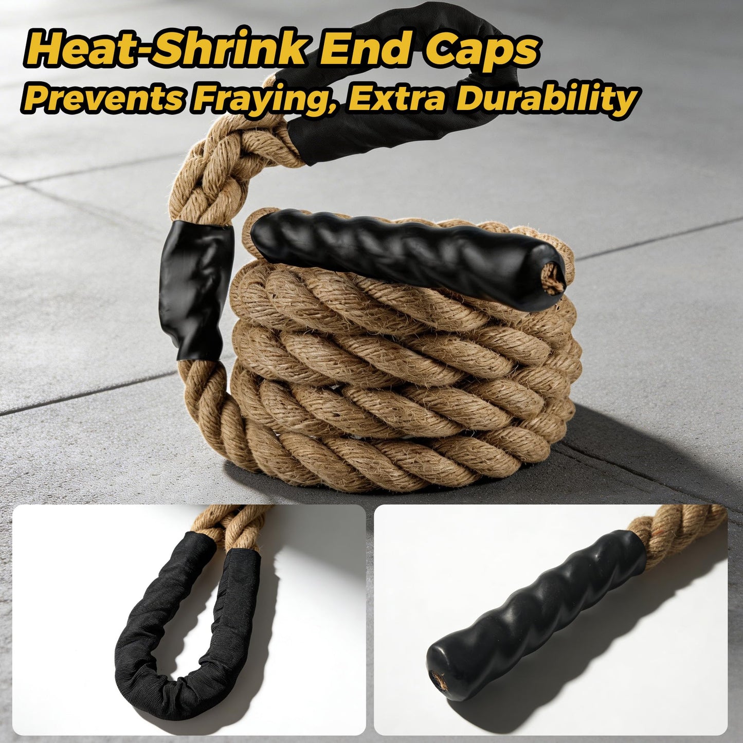 WILDSPUR Climbing Rope 1.5 Inch Diameter - 10FT Heavy Duty Gym Climbing Rope for Fitness & Strength Training - Professional Workout Rope for Adults Kids - Ideal for Home Gym