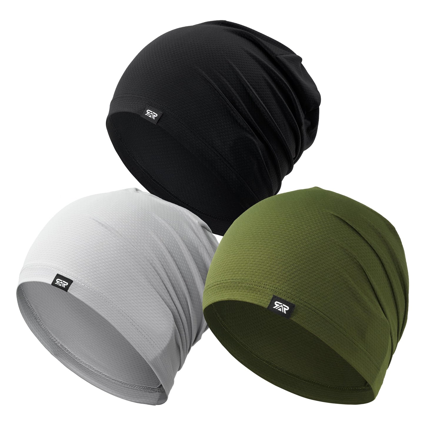 QINGLONGLIN 3Pcs Cooling Skull Cap for Men Women-Lightweight Breathable Beanie Hat, Thin Quick Dry Running Cap for Cycling