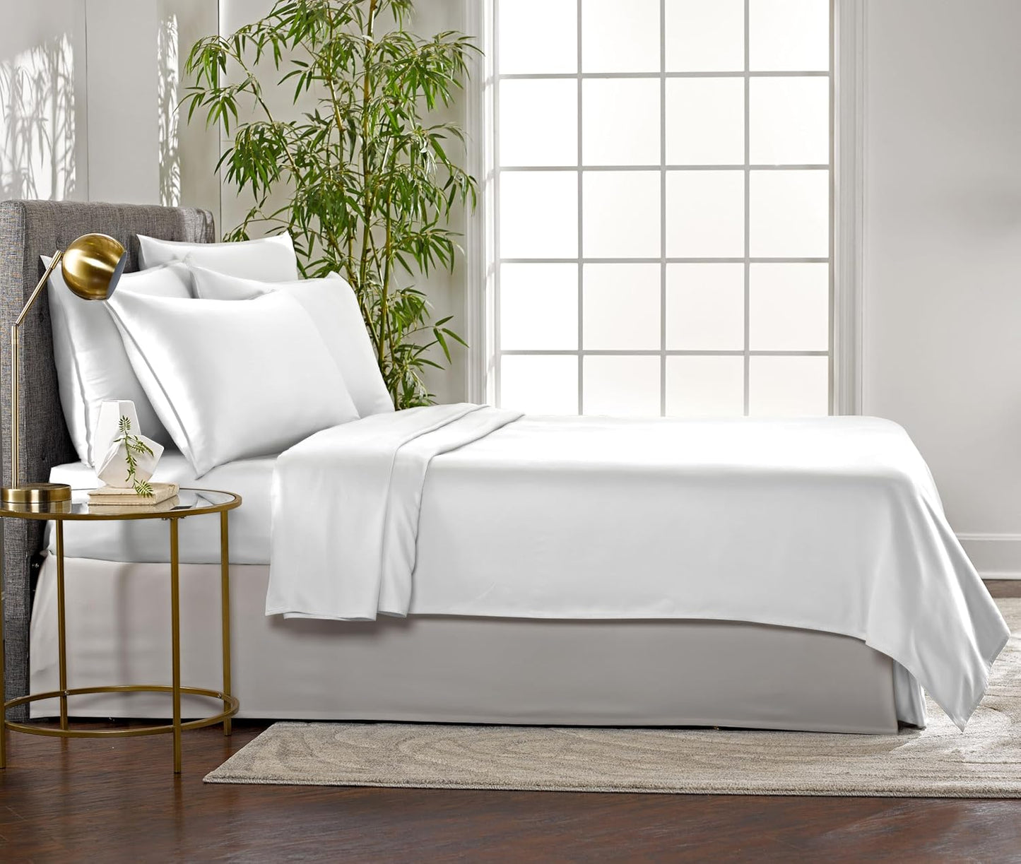 Pure Bamboo California King Sheets - 100% Organic Viscose Bed Set, Soft & Cooling, White