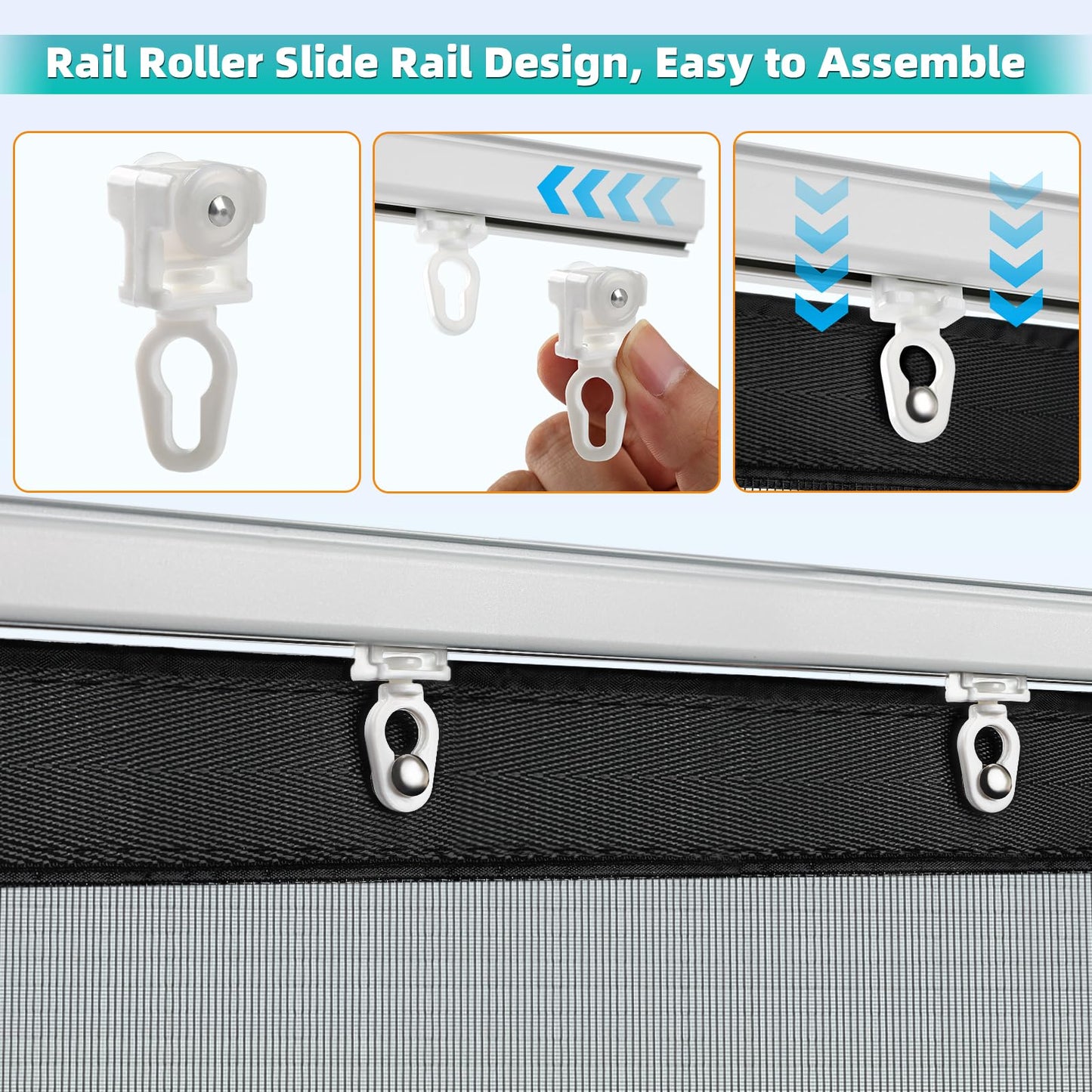 Sliding Garage Door Screen 2 Car 16x7Ft, Retractable Garage Screen Door with Track Closure, Heavy Duty Fiberglass Mesh Garage Net Screen, Keep Bugs & Animals Out, Easy Assembly Privacy Protection
