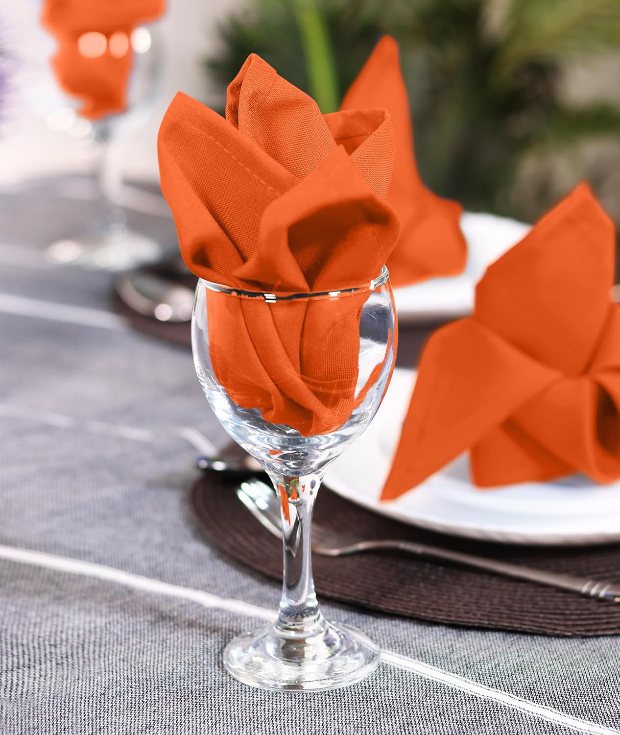 Utopia Home Cloth Napkins - Orange 12-Pack | 17x17 Inches, Perfect for Halloween, Thanksgiving & Events