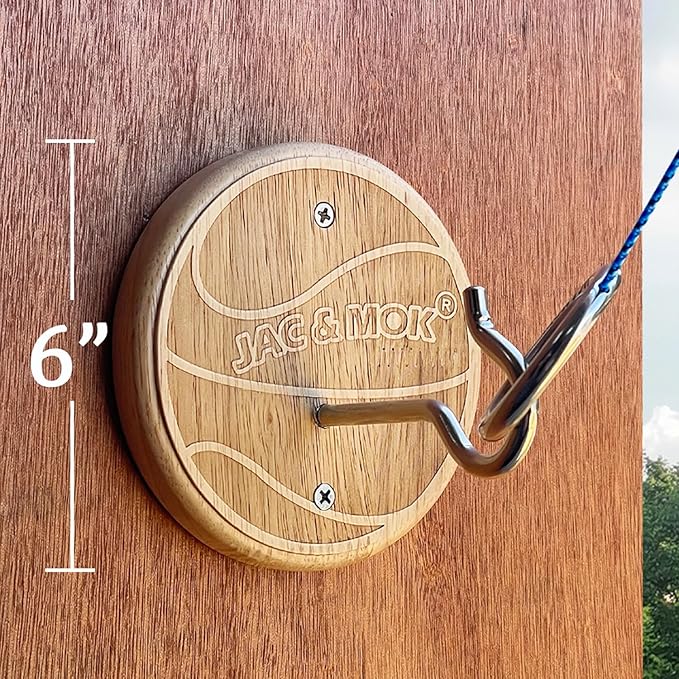 Hook and Ring Toss Game Swing Game DIY Kit -Stainless Steel Ring, Polyester Rope and Hardware