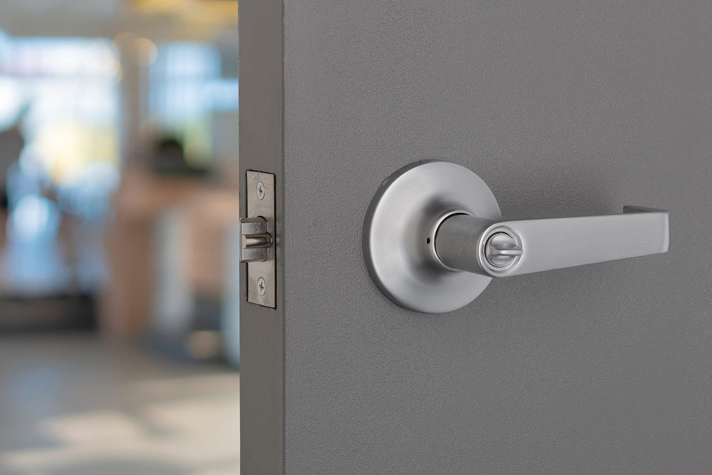 BRINKS Commercial - 4 Pack Light Duty Keyed Door Entry Lever, Satin Chrome Finish - Meets ANSI Grade 2 Standards and is ADA Compliant