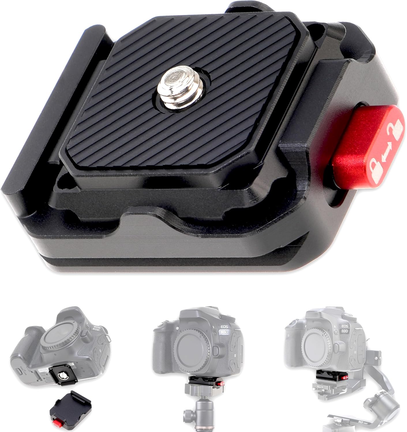 FocusFoto Quick Release Plate Kit, Camera Tripod Mount QR Plate and Rapid Connect Clamp Adapter for DSLR/Mirrorless