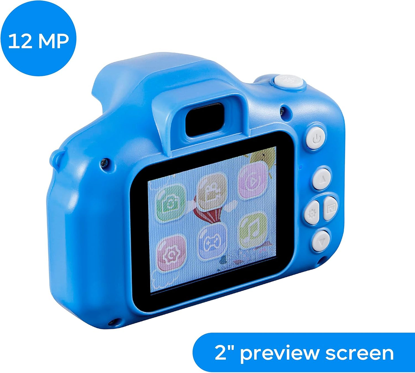 Vivitar 12 5+ Kidzcam Camera - MP HD & Video, Blue, Kids Gift