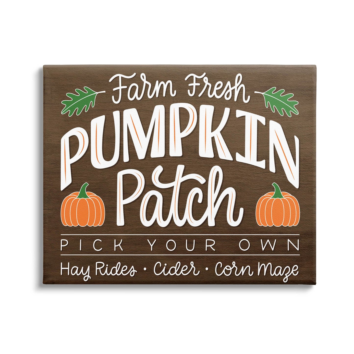 Stupell Industries Farm Fresh Pumpkin Patch Sign Canvas Wall Art, Design by Jalynn Heerdt