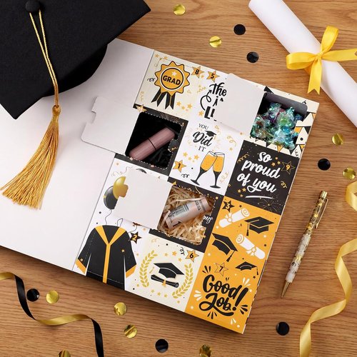 Glenmal Graduation Countdown Calendar Gift Box - 12 Days of Celebration for High School & College Graduates | Fill It Yourself (Black)