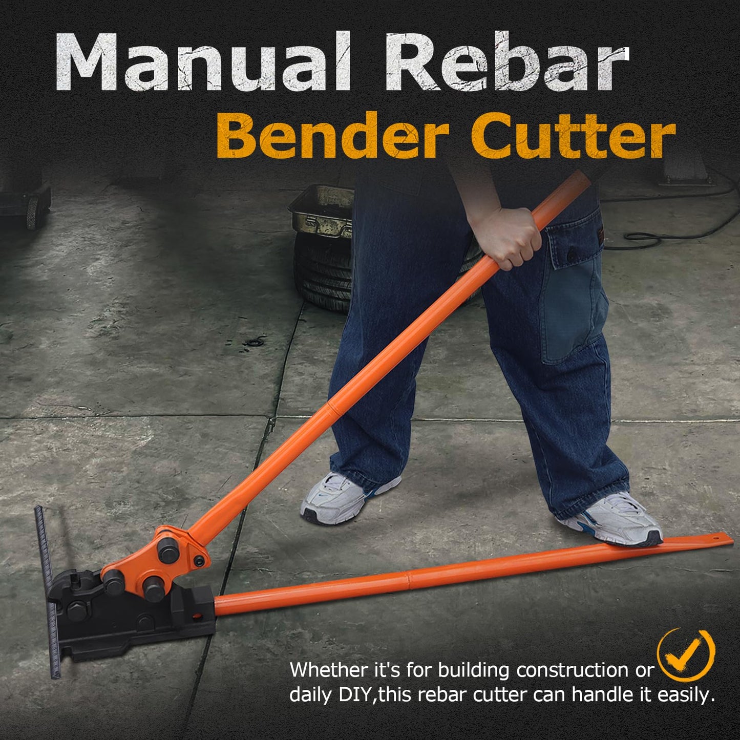 LOSCHEN Manual Rebar Cutter and Bender,for Construction Site and Home-use,Removable Rebar Shears, Rebar Bending Machine, Bending and Cutting Rebar up to 5/8 Inch