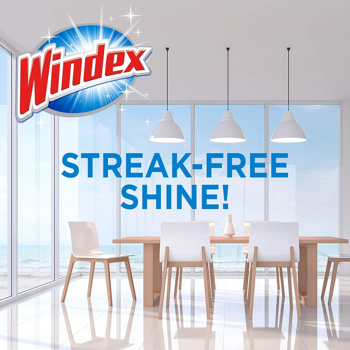 Windex Glass Cleaning Wipes - Ammonia-Free, Pre-Moistened, Fresh Crystal Rain Scent | 25 Count