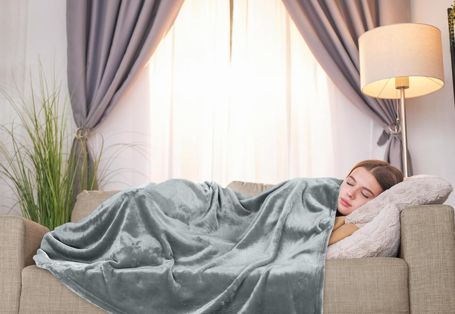 Utopia Bedding Fleece Blanket - Luxury Anti-Static Soft Microfiber Throw | Ash Grey, 50x60 Inch