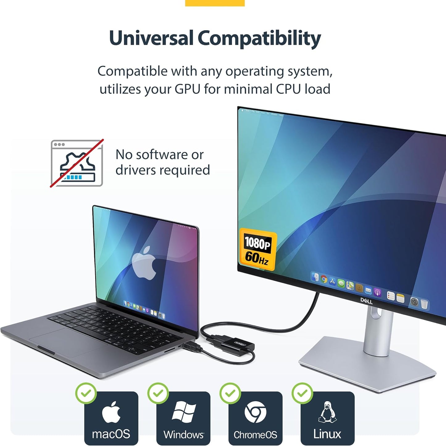 StarTech.com 1920x1080 (1080p), HDMI to VGA Adapter, Active Video Converter for Laptop/Desktop, HDMI Source to VGA
