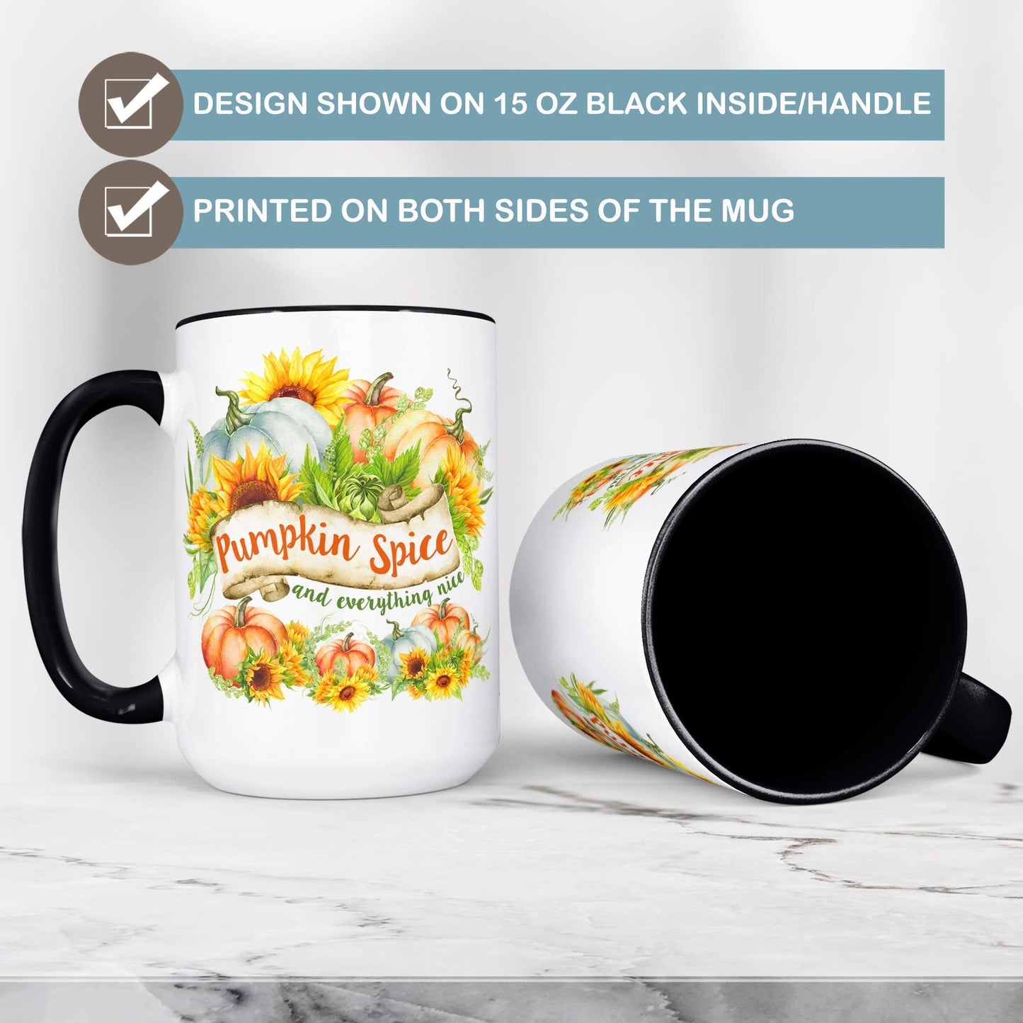 Pumpkin Spice and Everything Nice Ceramic Coffee Mug, 11 or 15 oz