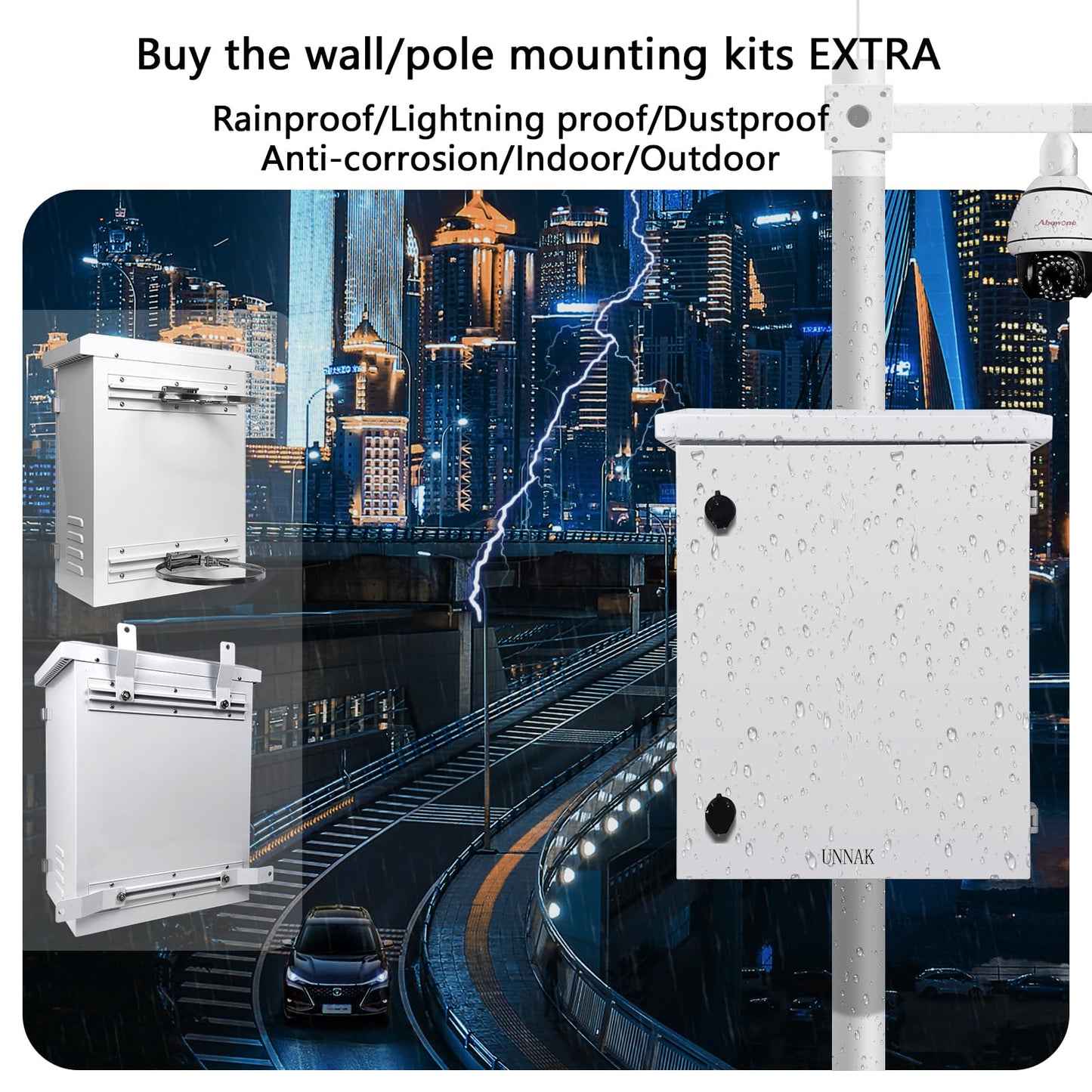 Outdoor nema Enclosure Electrical Box - 23.6x19.7x11.8 Weatherproof Network Exterior Box Ventilated Enclosure hinged Outdoor Galvanized Electrical Ventilation Design(600 * 500 * 300mm)