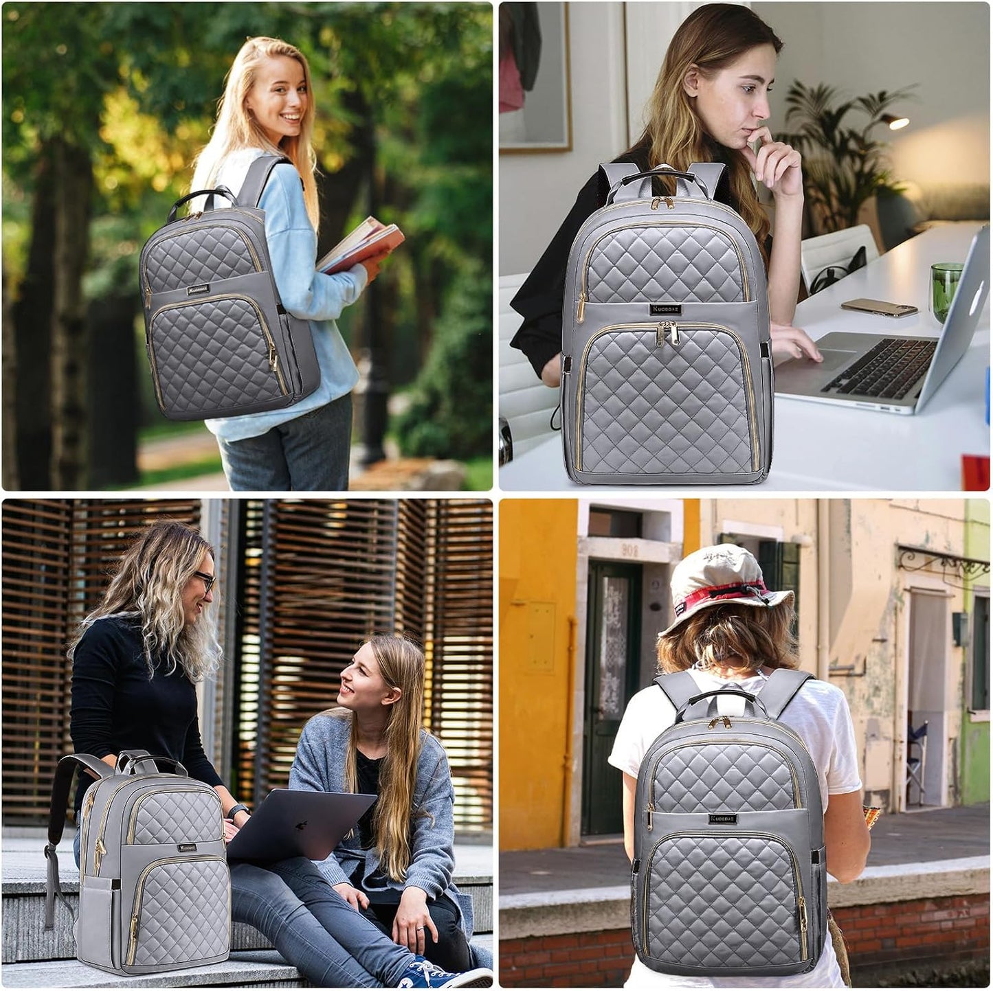 Backpack Backpack, 17.3 Inch Pack Daypacks, for Women, Large School Girls Bookbag with USB Charging Port, Work Travel