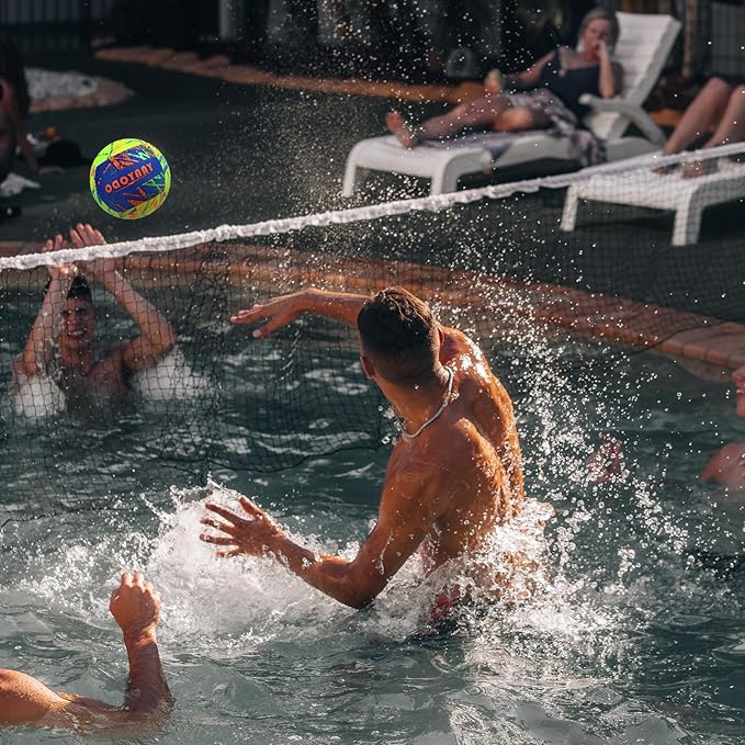 YANYODO Swimming Pool Waterproof Beach Volleyball, Soft Indoor Outdoor Size 5 Volleyball with Pump for Teenagers Adults Swimming Pool Beach Games to Play