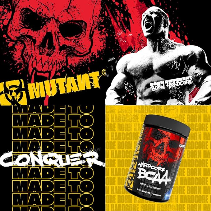 Mutant Hardcore BCAA - Pre, Intra or Post Workout ??BCAA Next Level branched-Chain Amino Acids Supplement ??Hydration + Recovery - 30 Serving - Grape