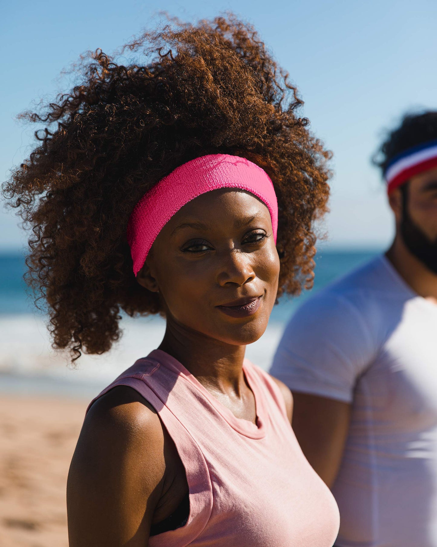 Suddora Workout Headband for Men and Women, Moisture-Wicking Atheltic Sweatband, Lightweight Cotton Terry Cloth Bands for Basketball, Tennis, Football, Gym, Running, Cosplay & Costumes, Neon Pink