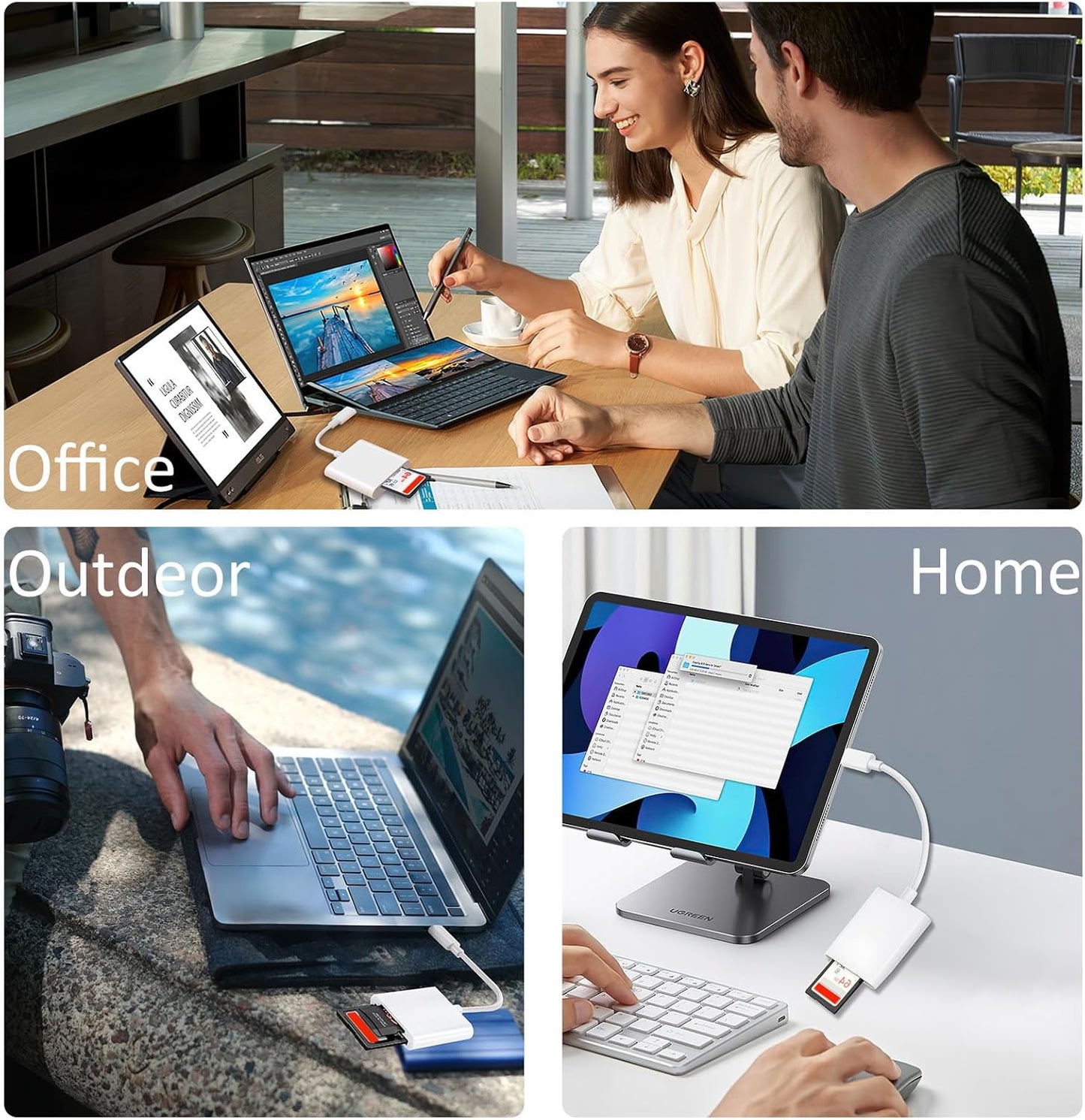 LBSC 15 16/iPad/MacBook/Mac, -2 USB C SD Card Reader, Type C SD Card Reader, Supports SD and MicroSD Memory Card