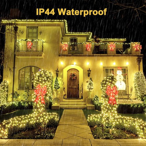 JMEXSUSS 360 LED Christmas Net Lights - Waterproof Connectable 12ft x 5ft Mesh Lights | Warm White with Remote