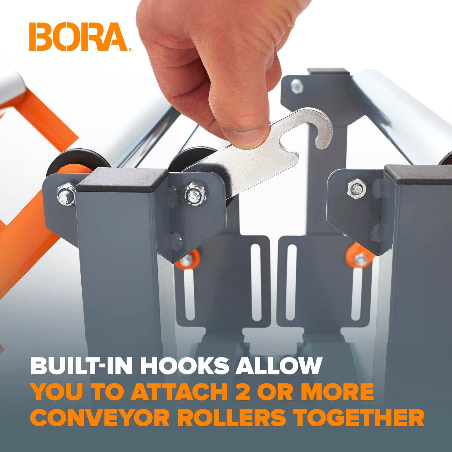 Bora Adjustable Conveyor Rollers Stand Expandable 14 to 50 Inch Table Saw Outfeed Roller for Woodworking 300 lbs Capacity Locking Casters PM-2700