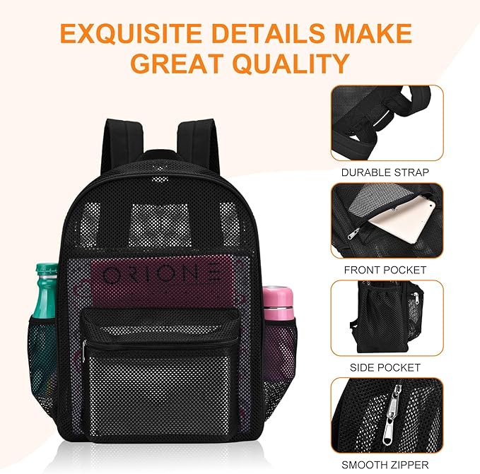 Oraben Duty Mesh Backpacks for Adults,See Through Backpack for Swimming Work Outdoor, Diving Backpack Carry Portable Oxygen Concentrators