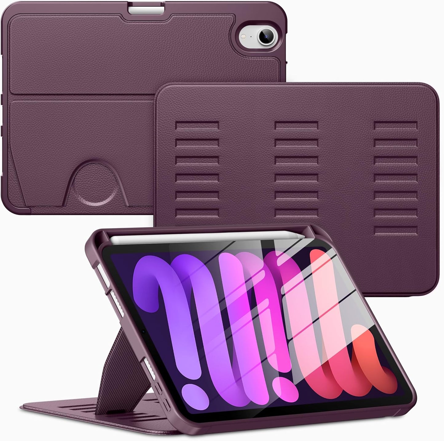 VIKESI 7 (A17 6,Multiple Case for iPad mini Pro) and iPad mini Angles Magnetic Stand Cover,Shockproof Soft Back,Pencil