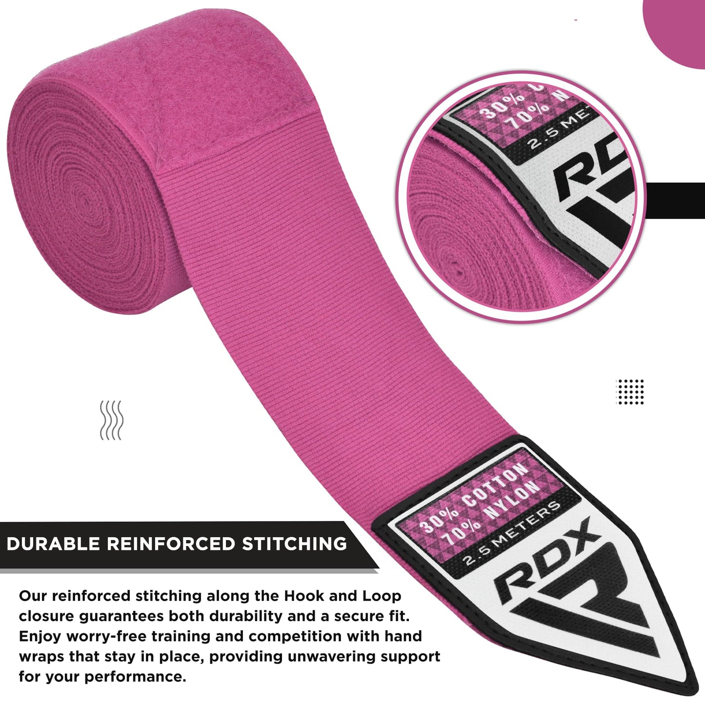RDX Boxing Wraps Kids 2.5M Inner Gloves, Elasticated Thumb Loop Bandages, Junior Under Mitts Hand Fist Protector Wrist Support Straps, Muay Thai MMA Kickboxing Martial Arts