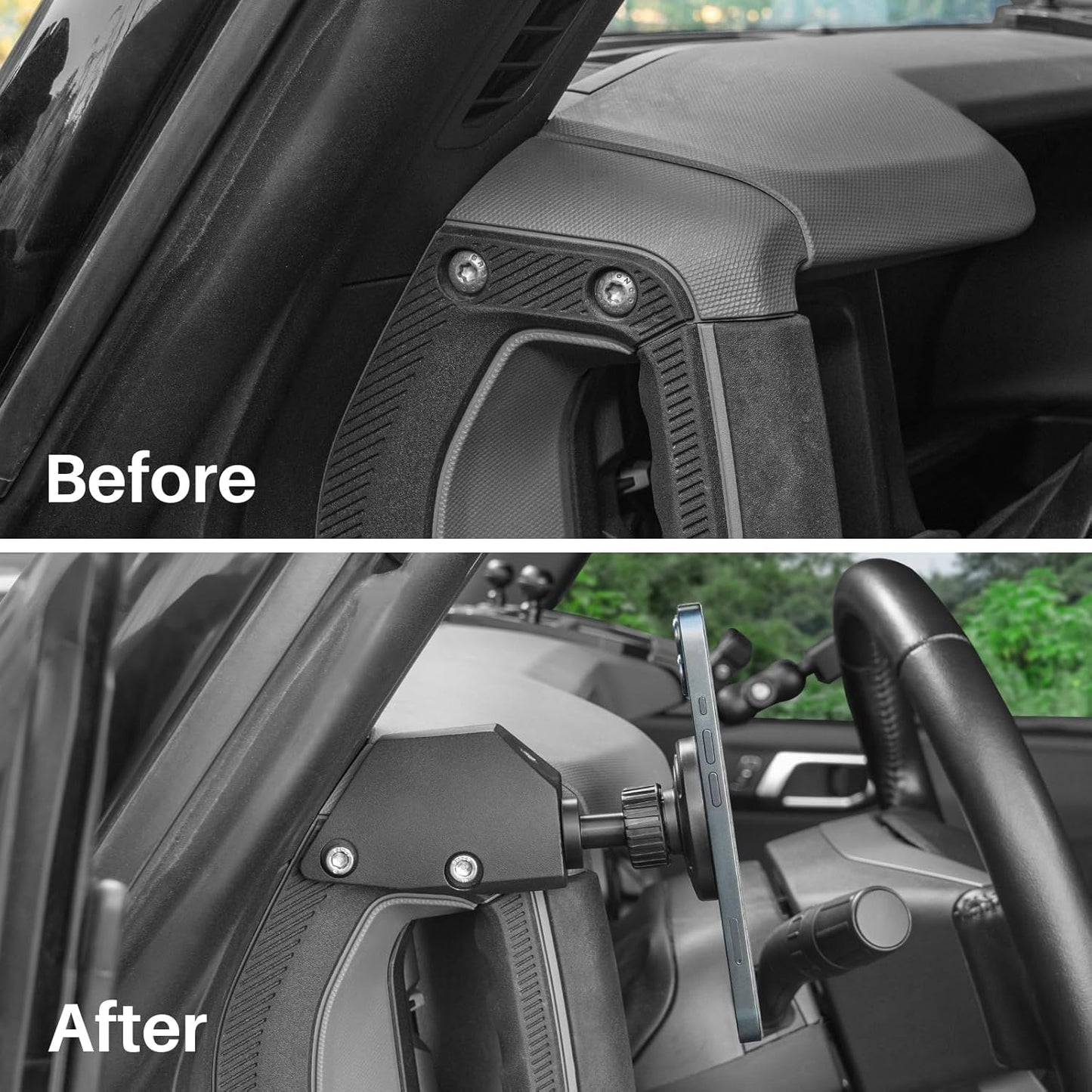 BIZOCO 360 20212025, Magnetic Phone Holder for Car Magnetic Phone Mount for Ford Bronco Accessories, Rotating
