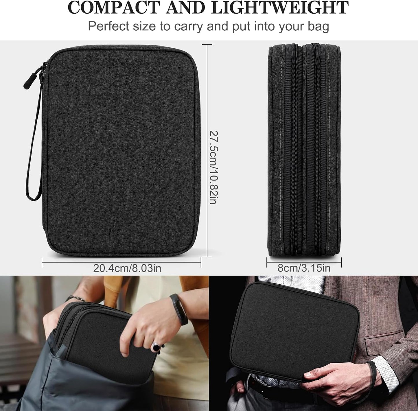 FYY Electronic Organizer, Extra Large Travel Cable Organizer Bag Pouch Portable Waterproof Double Layers All-in-One