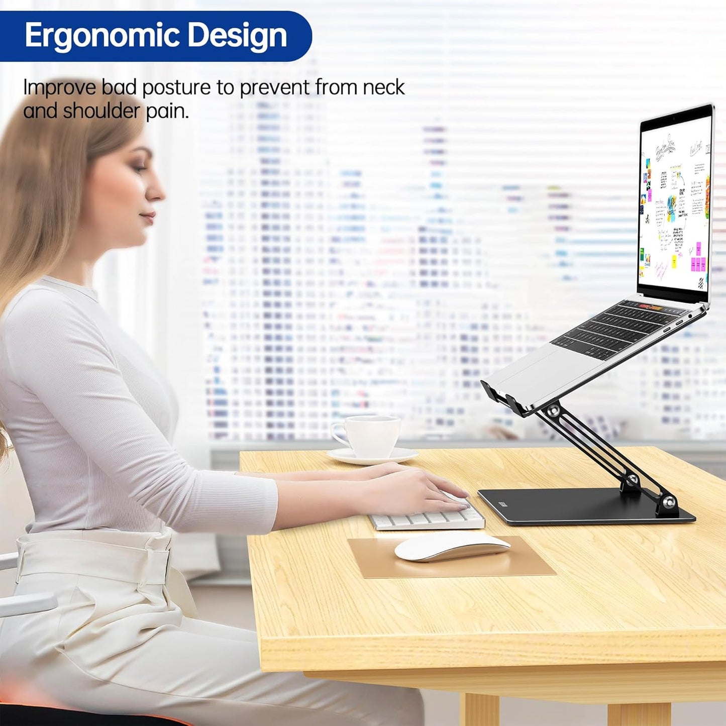 BESIGN LS10 10-14" Laptop Stand, Ergonomic Adjustable Notebook Tablet Stand, Computer Holder Compatible with Air, Pro