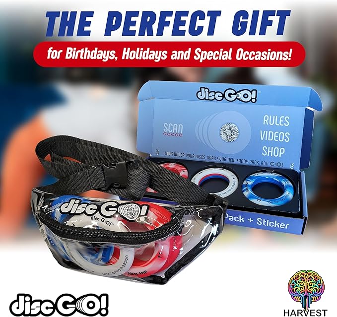 Disc GO! – Soft Silicone Frisbee Games for Teens, Sports & Outdoors Disc, Gifts for Teen Boys & Girls, Portable Indoor & Outdoor Games for Kids, Frisbees for Kids and Adults, Red, White and Blue