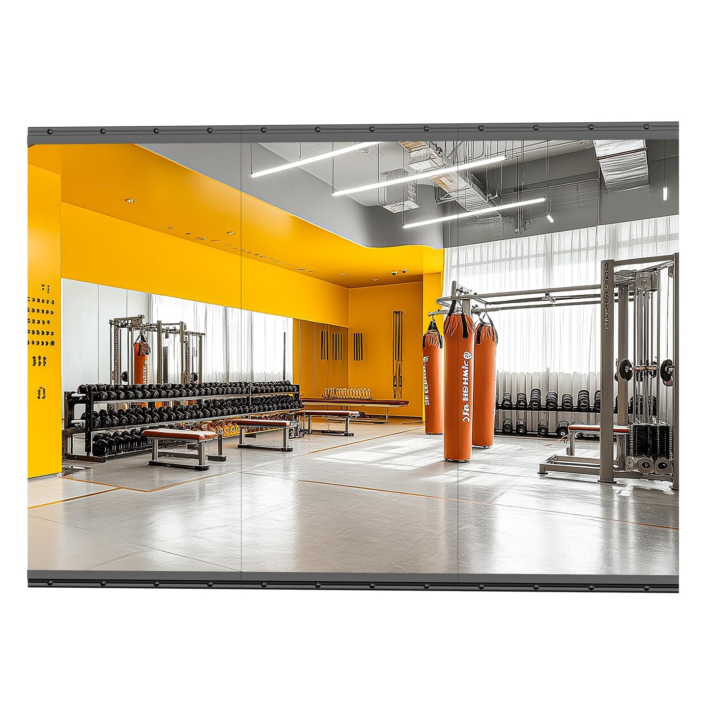 Hasipu Home Gym Mirror, 3 PCS 48x24 Inch Frameless Tempered Glass Workout Mirrors Full Body Mirror for Wall Mount Ideal for Yoga Workout Bedroom Dance Studio Garage